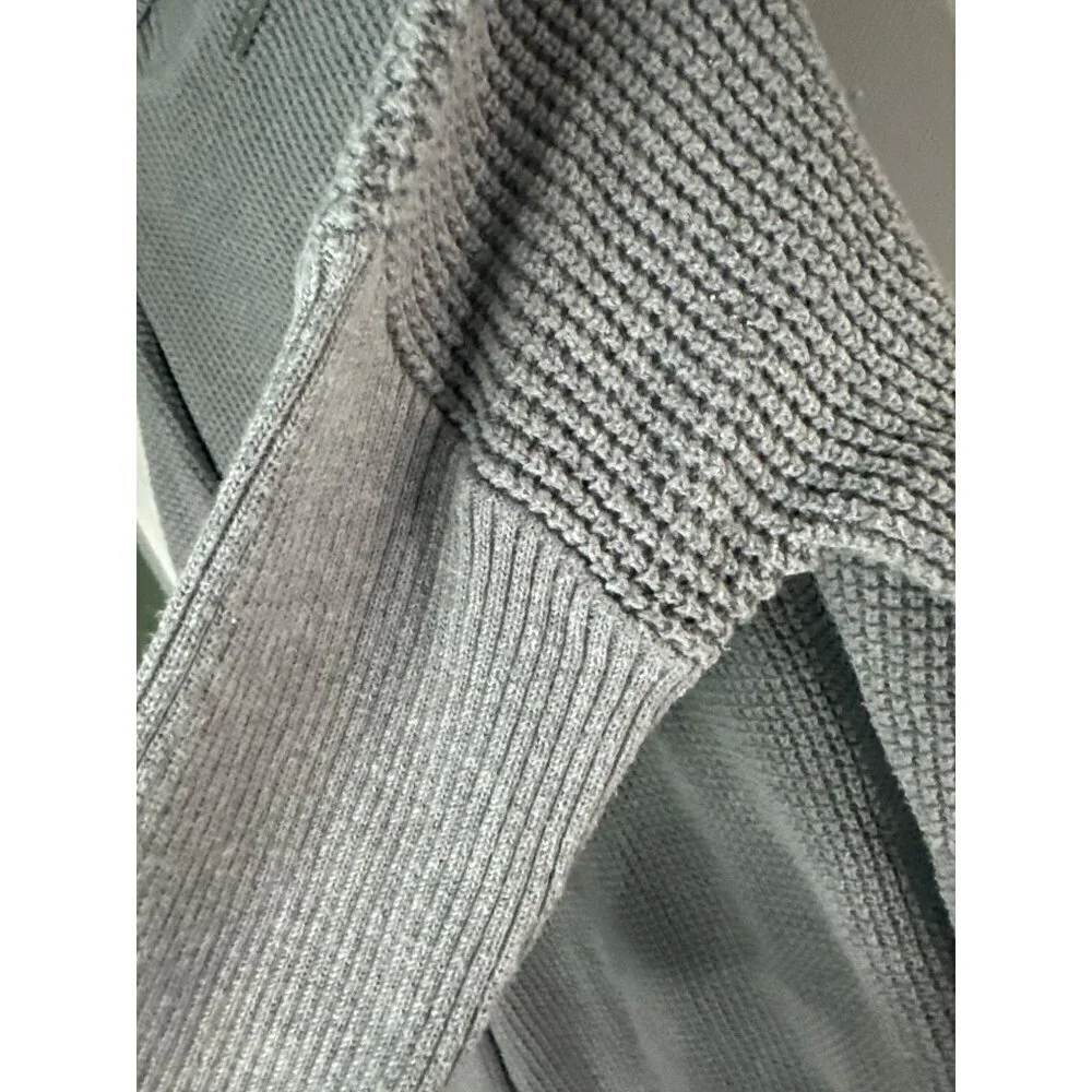 Michael Kors Womens Cable Knit Sweater Size L Gray Chunky Soft Cozy Fall Y2K